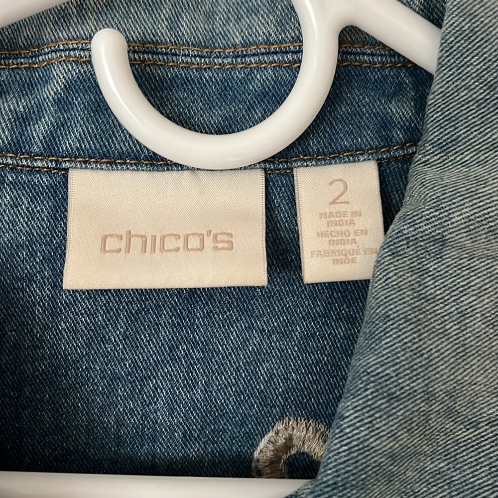 Chicos Embroidered Jean Jacket - Picture 3 of 3